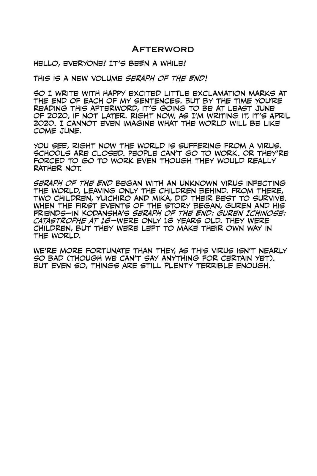 Read Seraph of the End Vampire Reign Manga Online